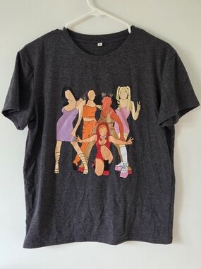 2/20$ ​Spice Girls Graphic Tee Charcoal Grey 90s Girl Band T-Shirt Medium M